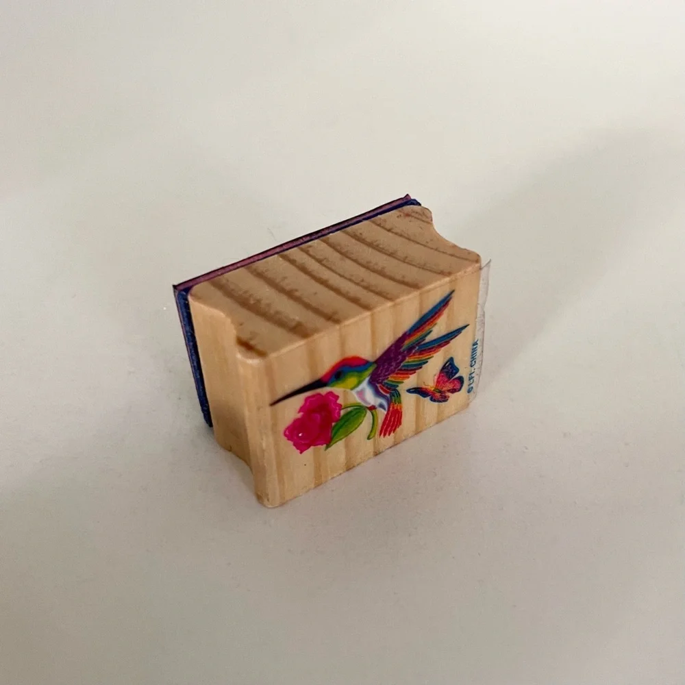 Vintage Lisa Frank hummingbird stamp
